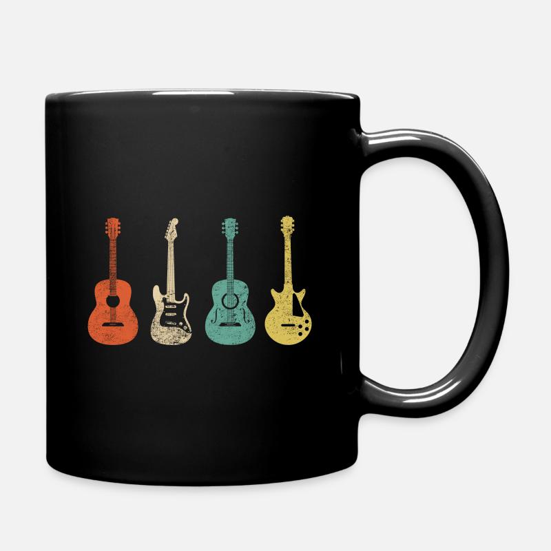 Vintage guitars - Full Colour Mug - black
