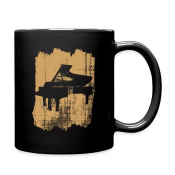 klavier - Tasse einfarbig - Schwarz - Rechts