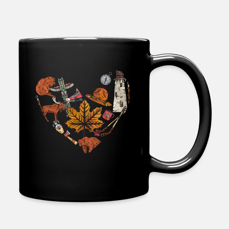 Canada heart - Full Colour Mug - black