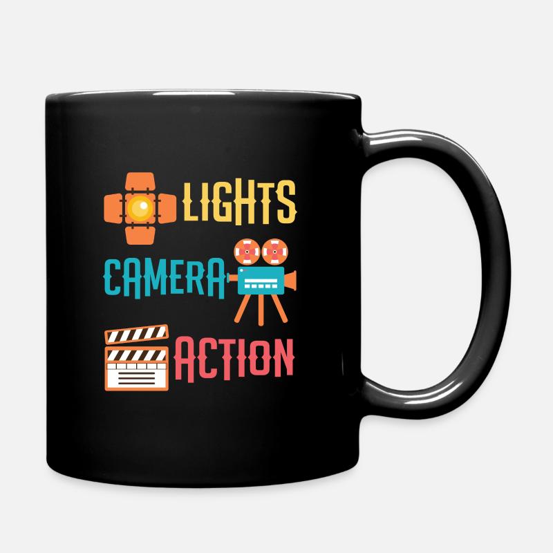 Cool Lights Camera Action Movie oder Regisseur Geschenk - Tasse einfarbig - Schwarz