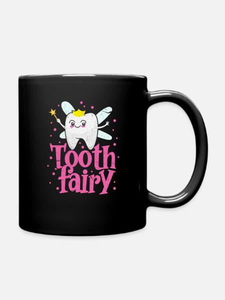 Zahn Fee - Tasse einfarbig - Schwarz