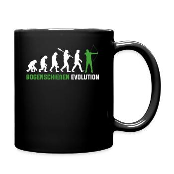 Bogenschießen Evolution - Tasse einfarbig - Schwarz - Rechts