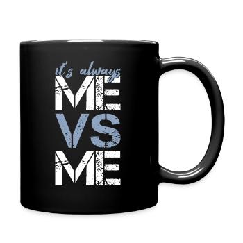 Strongman Bodybuilding Fitness Toujours moi contre moi - Mug uni - noir - Droite