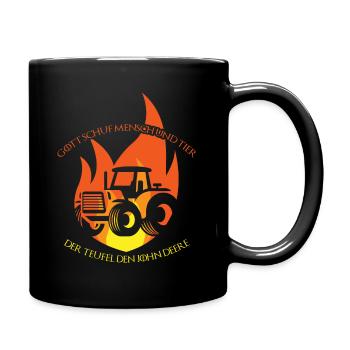 Traktor Johnny Landwirt Geschenk - Tasse einfarbig - Schwarz - Rechts