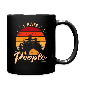 I Hate People Camping - Tasse einfarbig - Schwarz - Rechts