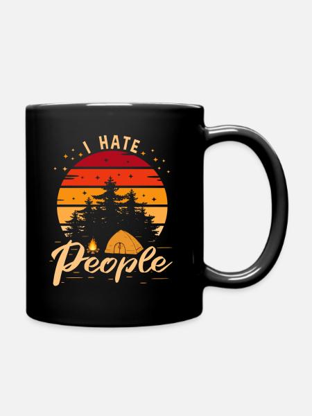 I Hate People Camping - Mug uni - noir