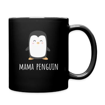 Penguin Mama - Funny Cute Mom Gift - Tasse einfarbig - Schwarz - Rechts