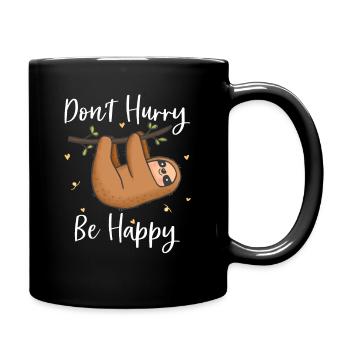 Do not Hurry Be Happy Sloth Baby Sloth Outfit - Full Colour Mug - black - Right