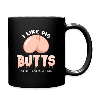 J'aime cadeau d'anniversaire de cochon de lait cochon - Mug uni - noir - Droite