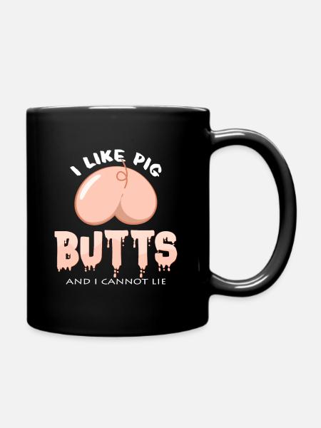 Ich mag Schweine Spanferkel Geschenk Geburtstag - Tasse einfarbig - Schwarz