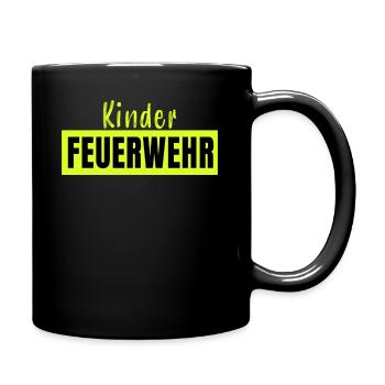 Kinderfeuerwehr Feuerwehr Feuerwehrmann Uniform - Tasse einfarbig - Schwarz - Rechts