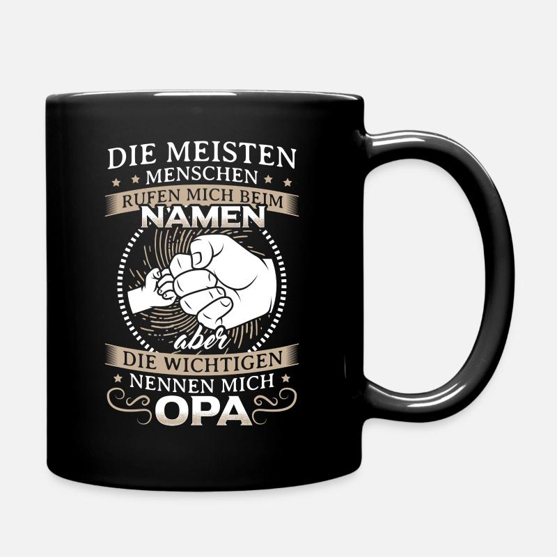 Opa und Enkel Geschenk - Tasse einfarbig - Schwarz