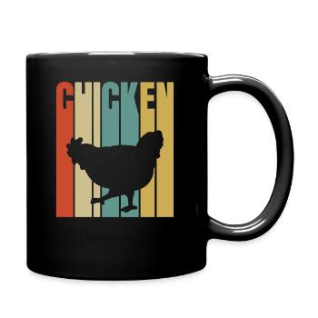 Hähnchen Huhn Hühner Geschenk Landwirt Landwirtsch - Tasse einfarbig - Schwarz - Rechts