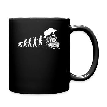 Train trains model railroad railway gift - Full Colour Mug - black - Right