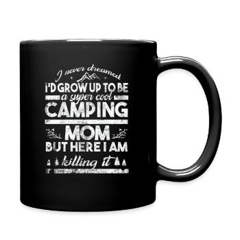 Camper Zelten Camping Wohnwagen - Tasse einfarbig - Schwarz - Rechts