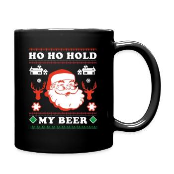 HOLD MY BEER I CHRISTMAS I WeihnachtenI Bier I - Tasse einfarbig - Schwarz - Rechts