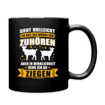 Ziegen Liebhaber Lustige Geschenkidee Ziege - Tasse einfarbig - Schwarz - Rechts