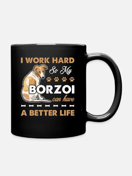 Barsoi Gib meinem Barsoi ein besseres Leben - Tasse einfarbig - Schwarz