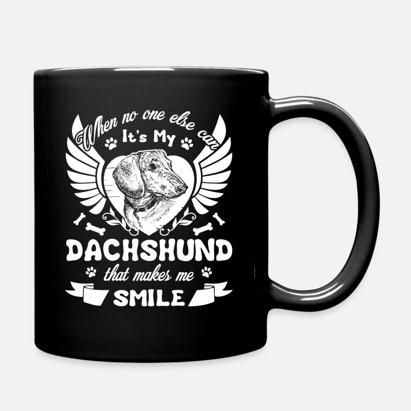 Dackel Dackel Lassen Sie mich lächeln - Tasse einfarbig - Schwarz