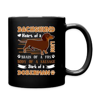 Dackel Lustiger Dackel - Tasse einfarbig - Schwarz - Rechts