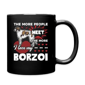 J'aime mon Barzoï - Mug uni - noir - Droite