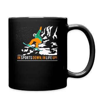SNOWBOARDER SNOWBOARDING SNOWBOARD SPORT ist Leben - Tasse einfarbig - Schwarz - Rechts
