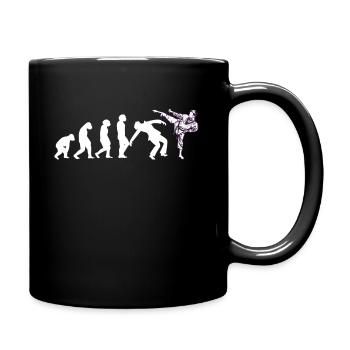 Evolution lustig Taekwondo Karate Aikido Kickboxen - Tasse einfarbig - Schwarz - Rechts