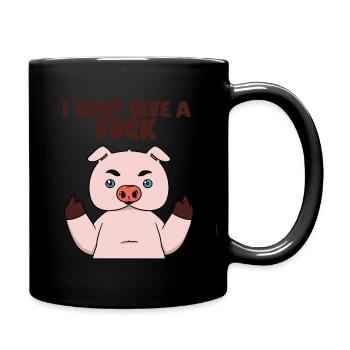 Ich gebe nicht ein fuck Pig i don't give a fuck Pi - Tasse einfarbig - Schwarz - Rechts