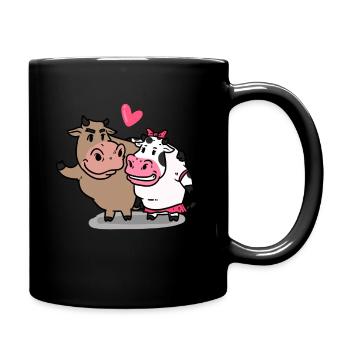 Süßes Paar Kühe Sweet couple Cows - Tasse einfarbig - Schwarz - Rechts