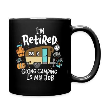 Camping Ruhestand - Tasse einfarbig - Schwarz - Rechts