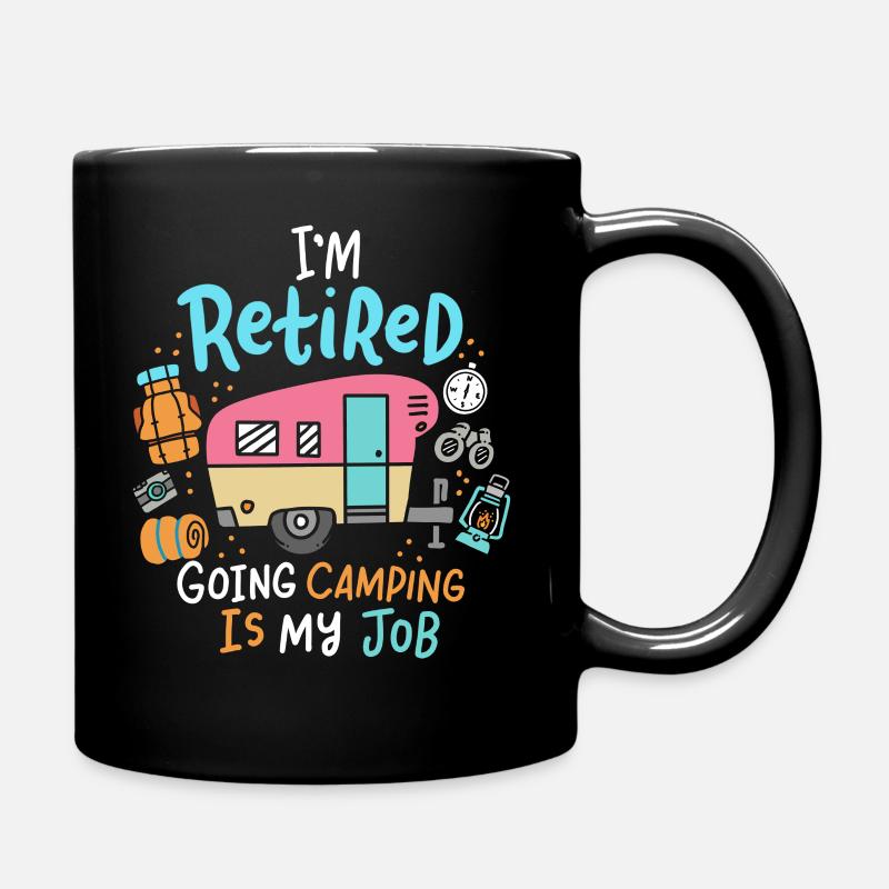 Camping Ruhestand - Tasse einfarbig - Schwarz