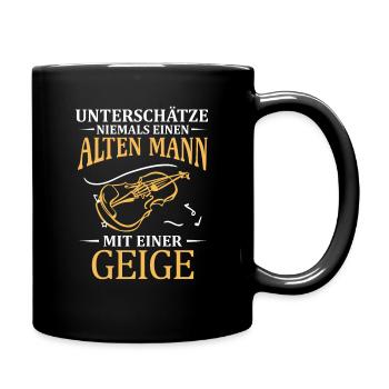 Geige Rentner Streichinstrumente Geiger Violine - Tasse einfarbig - Schwarz - Rechts