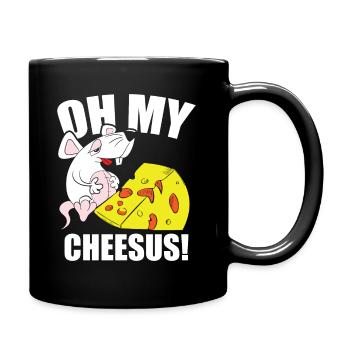 Käseliebhaber Maus Jesus Cheddar Mozzarella - Tasse einfarbig - Schwarz - Rechts