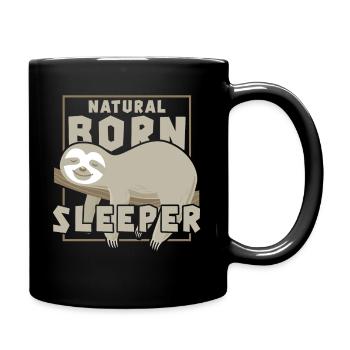 Faultier Schlafen Nickerchen - Tasse einfarbig - Schwarz - Rechts