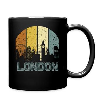70s Retro Style Fun London City Gift Idea graphic - Full Colour Mug - black - Right