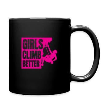 Mädchen Klettern Besser Logo - Tasse einfarbig - Schwarz - Rechts