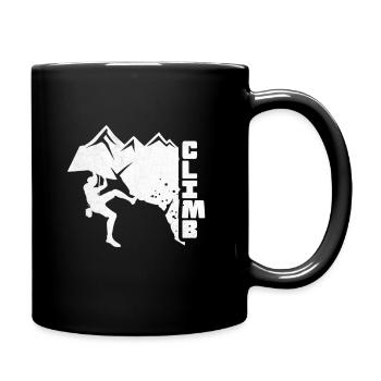 Klettern Motiv Logo Kletterer Steilwand Überhang - Tasse einfarbig - Schwarz - Rechts
