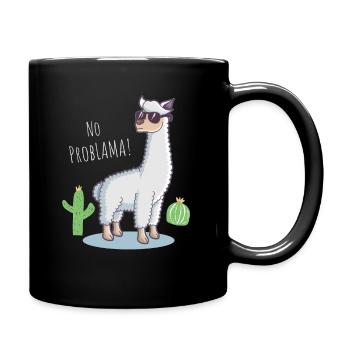 Funny Gift Lama No Problama Cactus Design - Mug uni - noir - Droite