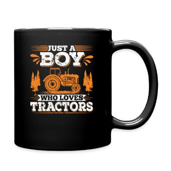 Boy Loves Tractors Tractor Farm - Full Colour Mug - black - Right