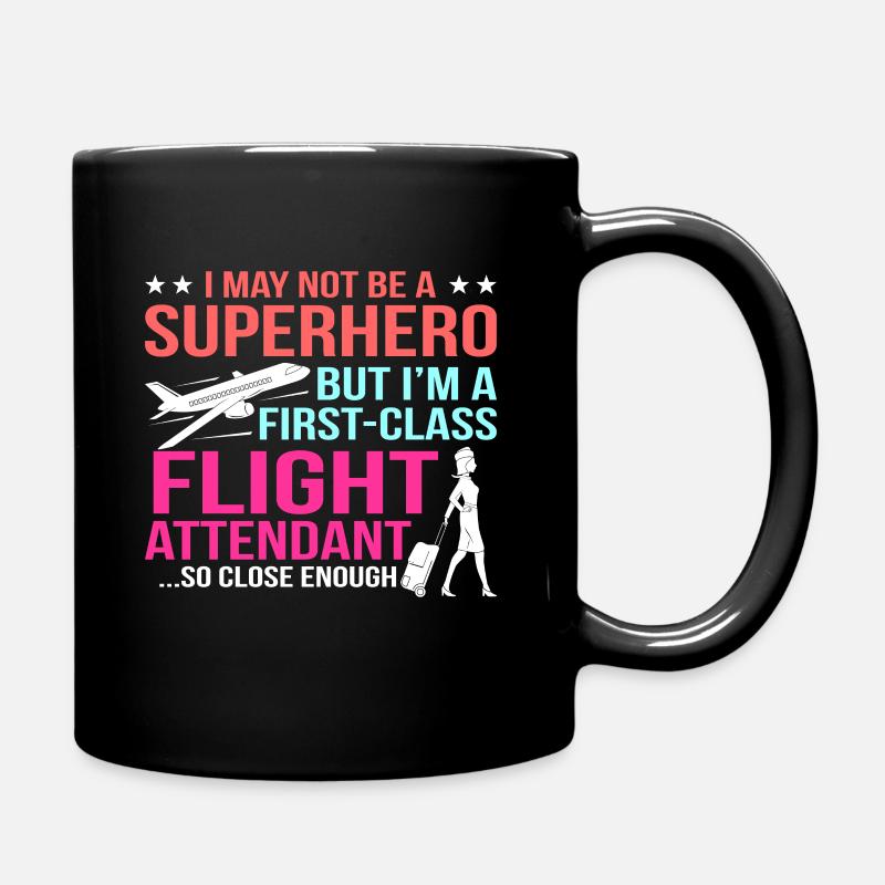 Stewardess - Tasse einfarbig - Schwarz