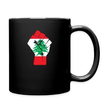 Lebanon Demonstration Lebanese Flag Revolution - Full Colour Mug - black - Right