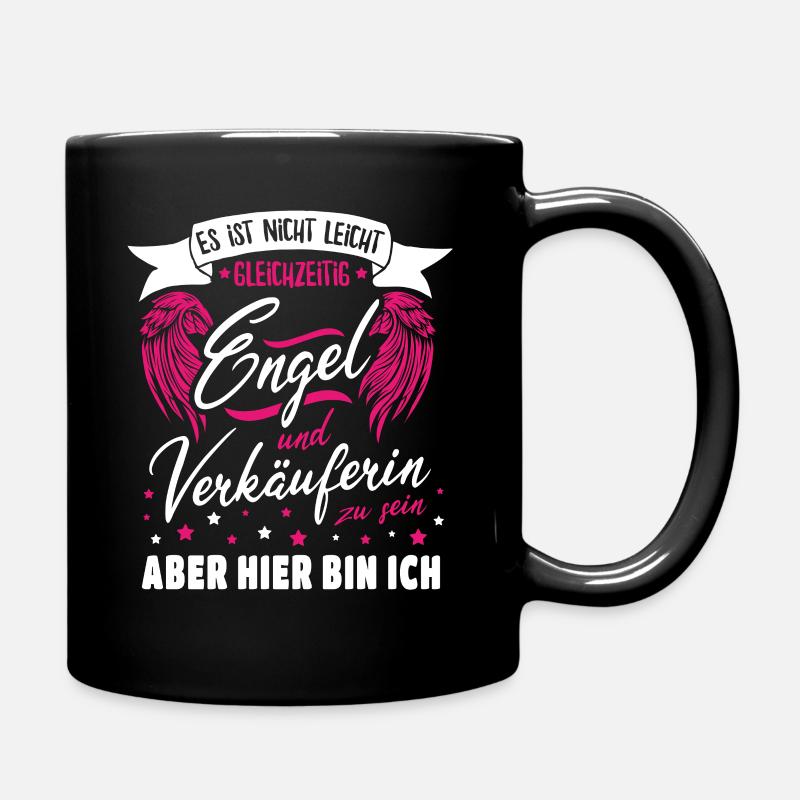 Verkäuferin Einzelhandel Kauffrau Engel Geschenk - Tasse einfarbig - Schwarz