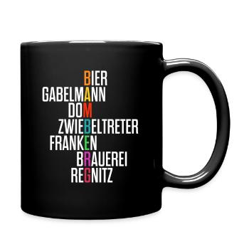 Bamberg Bamberger Stadt Oberfranken Geschenk - Tasse einfarbig - Schwarz - Rechts