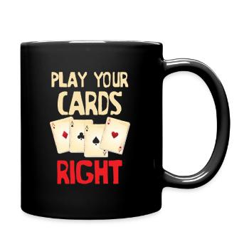 Cool Play Your Cards Right Joueurs de cartes cadeau - Mug uni - noir - Droite