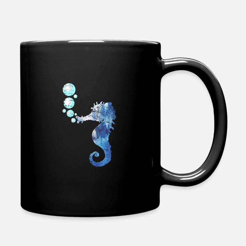 Seepferdchen Meeresbewohner - Tasse einfarbig - Schwarz