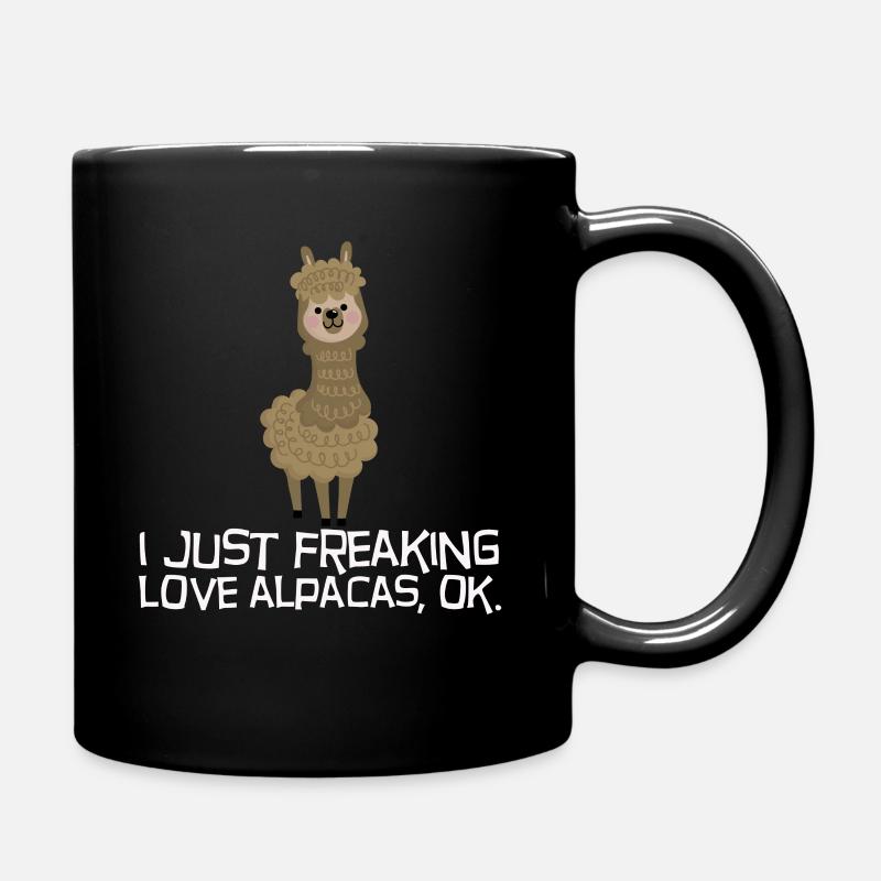 Idée cadeau alpaga-lama moelleux - Mug uni - noir