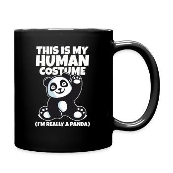 Panda - Tasse einfarbig - Schwarz - Rechts