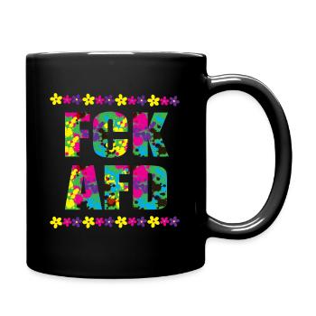 fuck afd blumen - Tasse einfarbig - Schwarz - Rechts