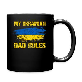 Ukraine Vater - Tasse einfarbig - Schwarz - Rechts