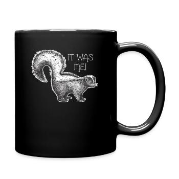 Stinktier Pupsen - Tasse einfarbig - Schwarz - Rechts